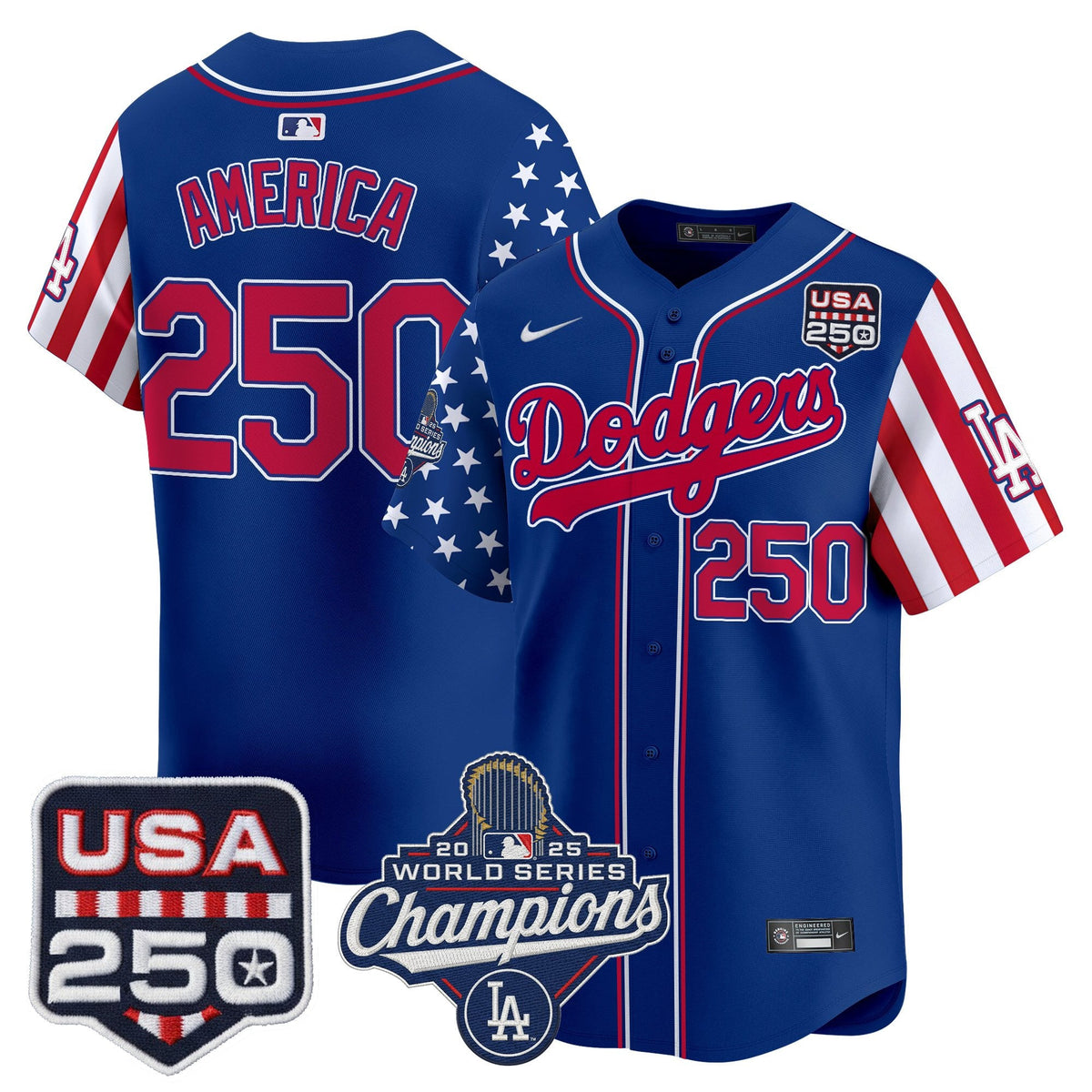 Los Angeles "Dodgers America250" Edition Vapor Premier Limited Jersey V2 - Stitched