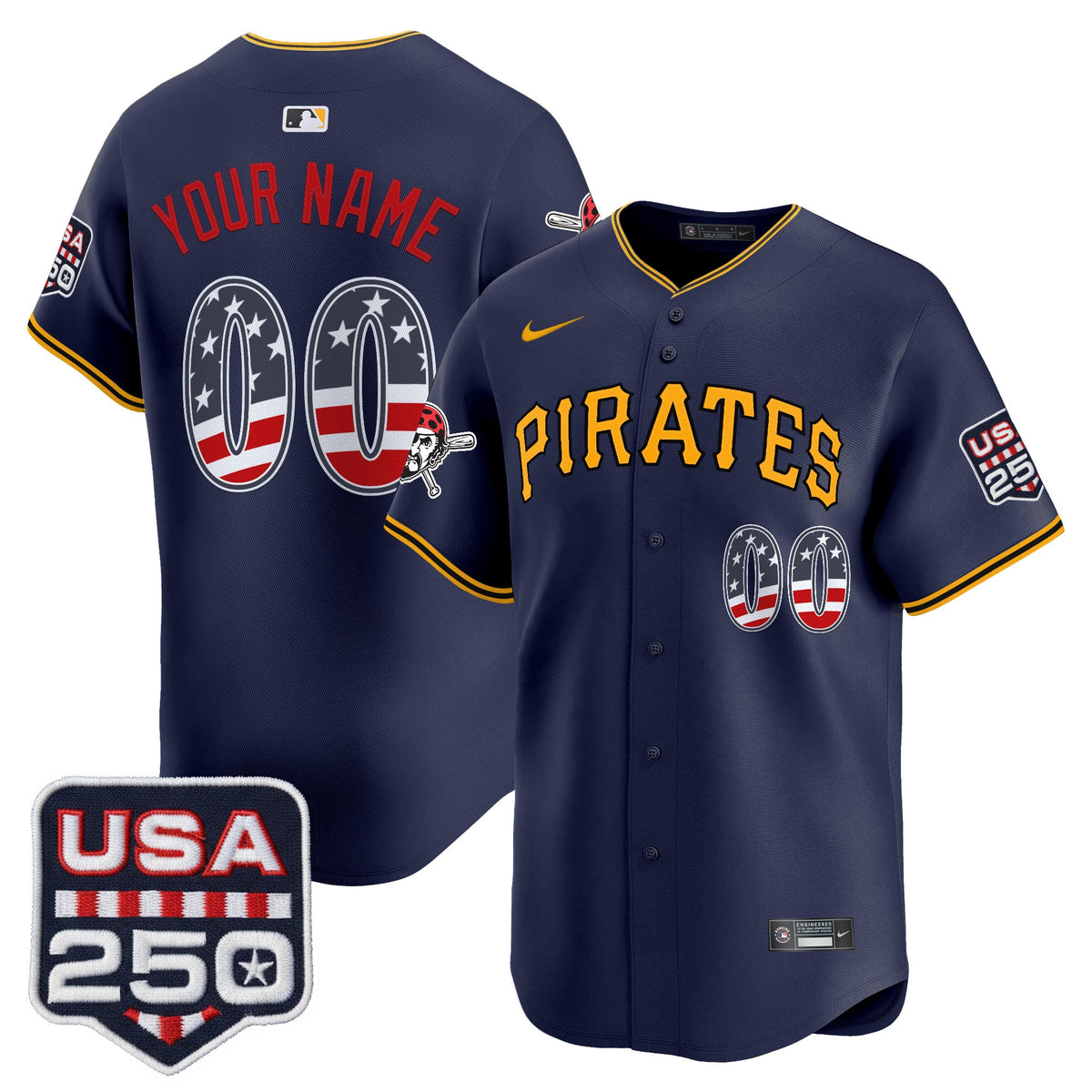 PIT USA 250 Fourth of July Vapor Premier Limited Custom Jersey - Stitched