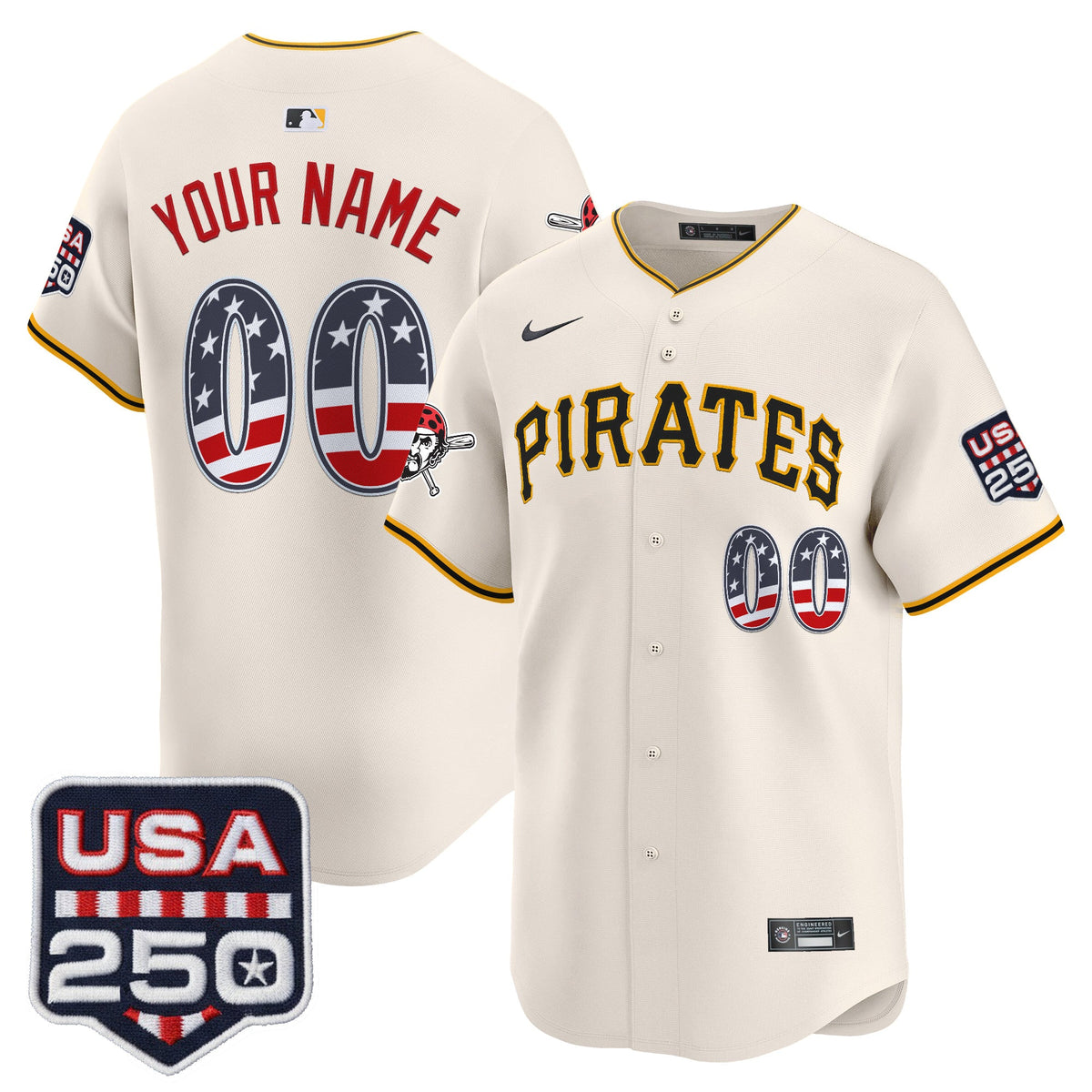 PIT USA 250 Fourth of July Vapor Premier Limited Custom Jersey - Stitched