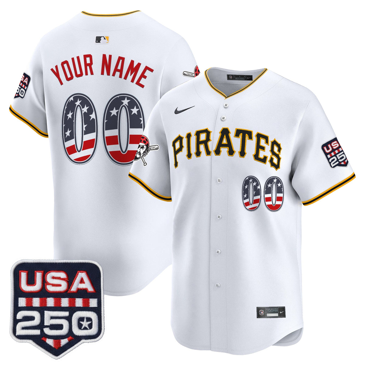 PIT USA 250 Fourth of July Vapor Premier Limited Custom Jersey - Stitched