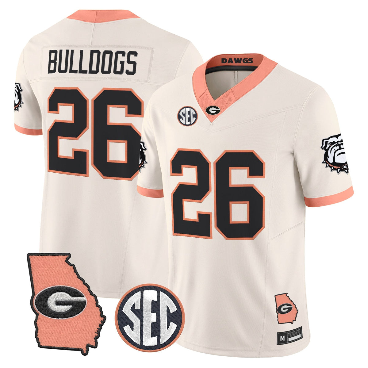 UGA The Big Peach Vapor Limited Jersey - Stitched