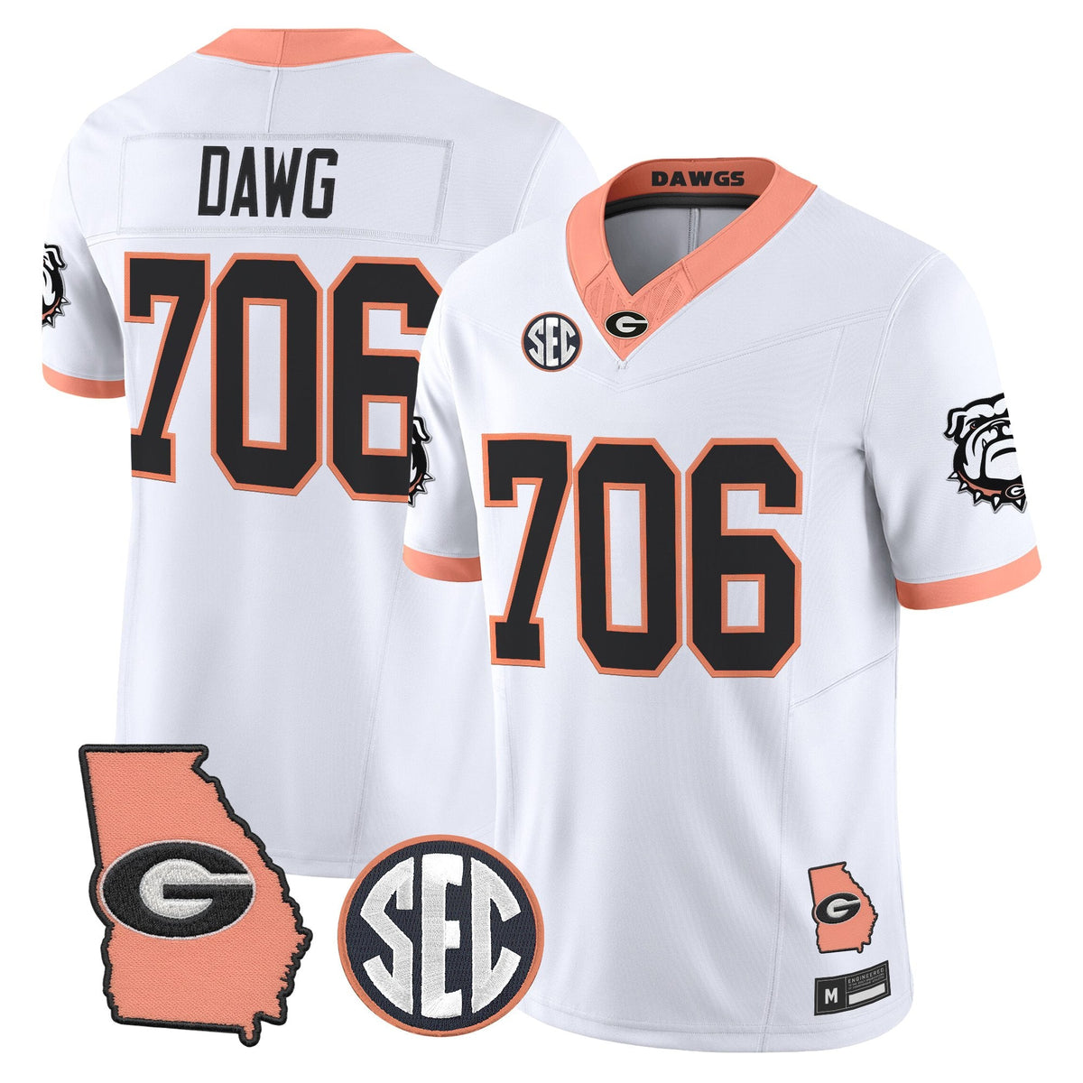 UGA The Big Peach Vapor Limited Jersey - Stitched
