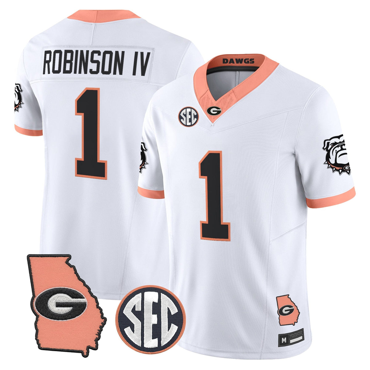UGA The Big Peach Vapor Limited Jersey - Stitched