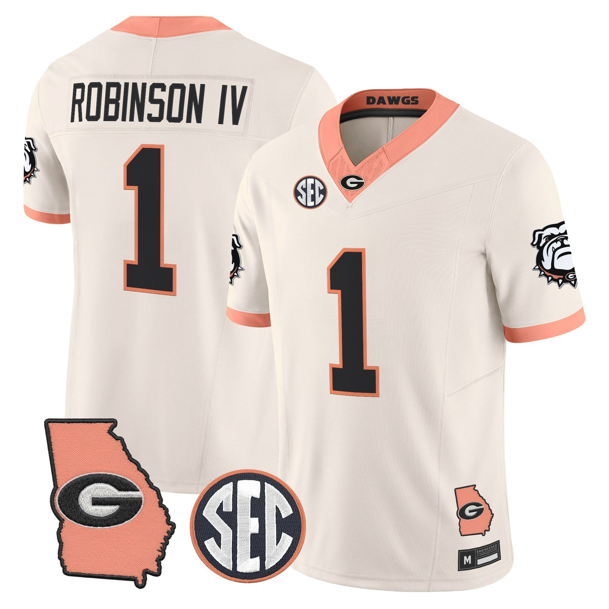 UGA The Big Peach Vapor Limited Jersey - Stitched