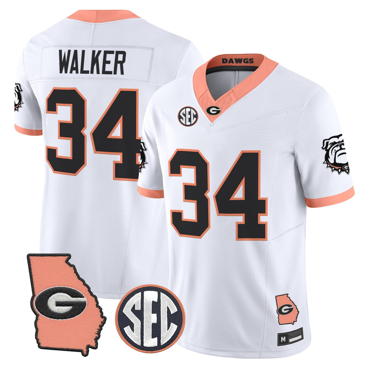 UGA The Big Peach Vapor Limited Jersey - Stitched