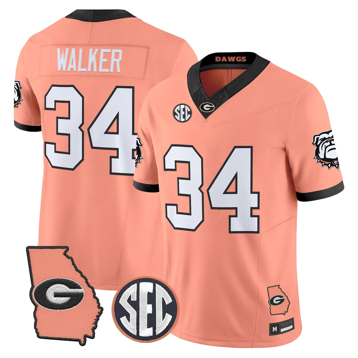 UGA The Big Peach Vapor Limited Jersey - Stitched