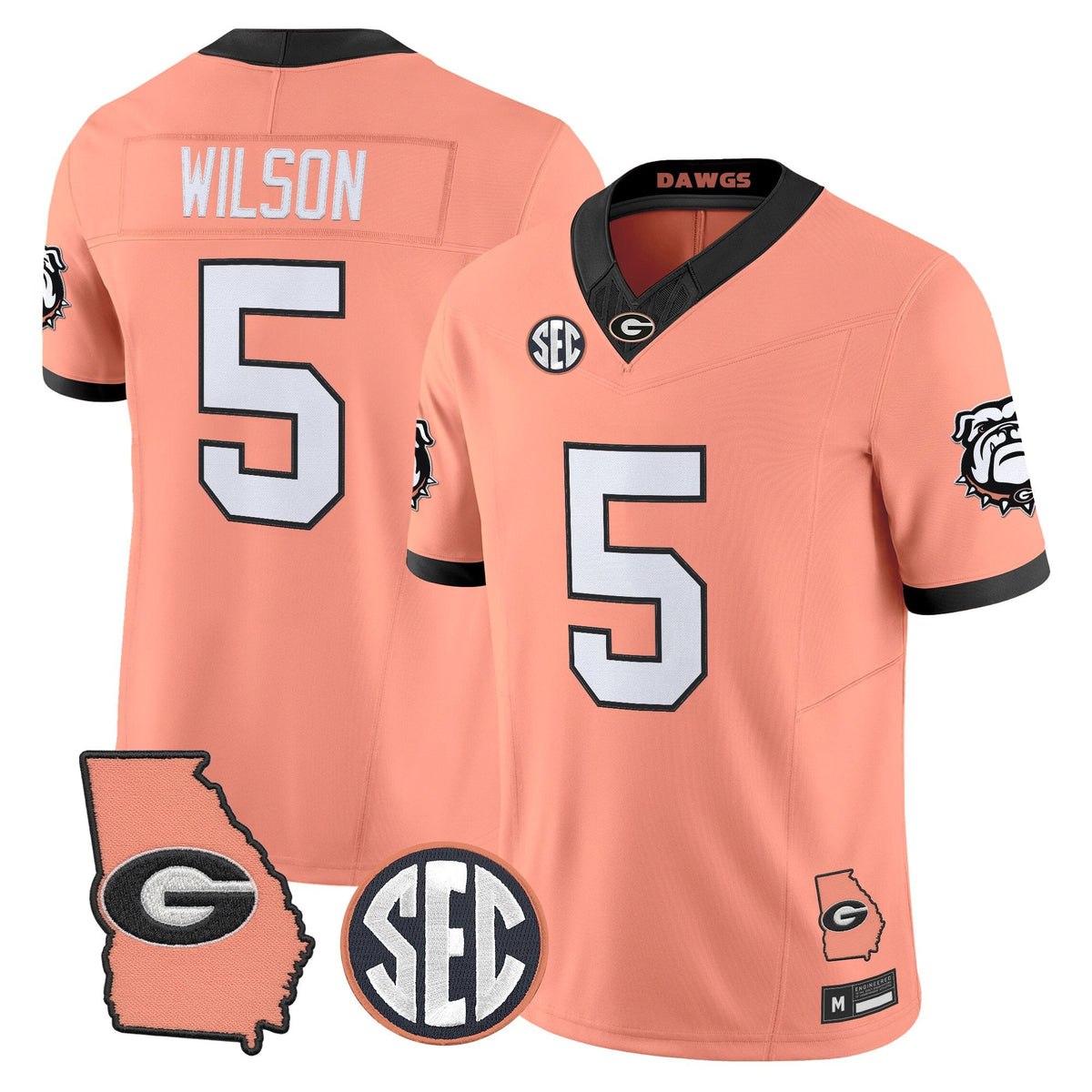 UGA The Big Peach Vapor Limited Jersey - Stitched