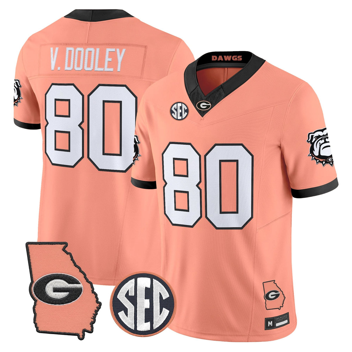 UGA The Big Peach Vapor Limited Jersey - Stitched