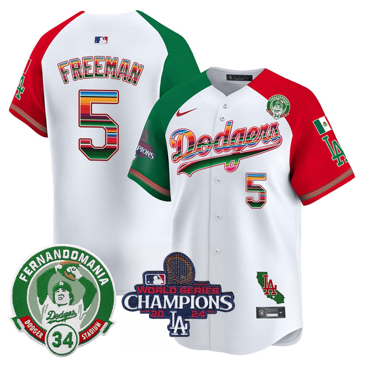 LAD Mexico 2024 World Series Champions Patch Jersey - Stitched