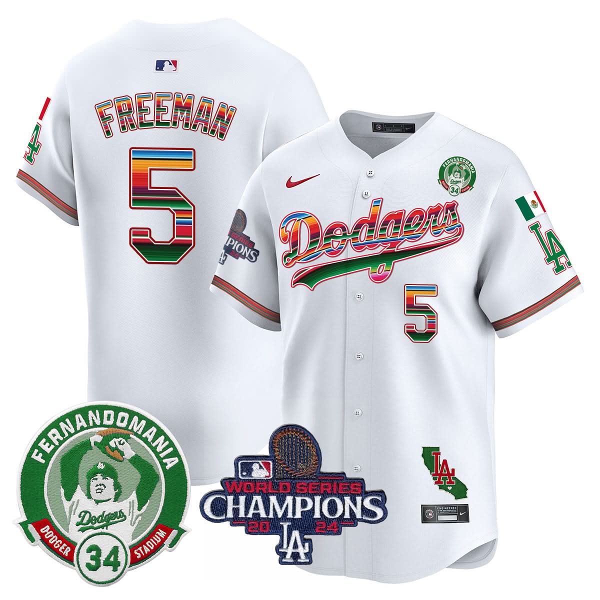 LAD Mexico 2024 World Series Champions Patch Jersey - Stitched
