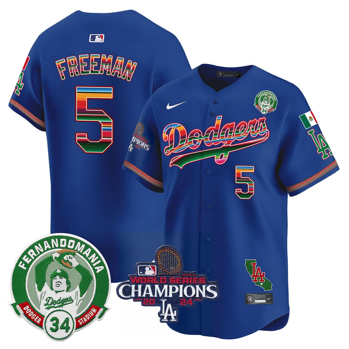 LAD Mexico 2024 World Series Champions Patch Jersey - Stitched