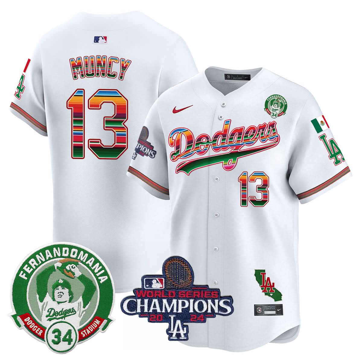 LAD Mexico 2024 World Series Champions Patch Jersey - Stitched