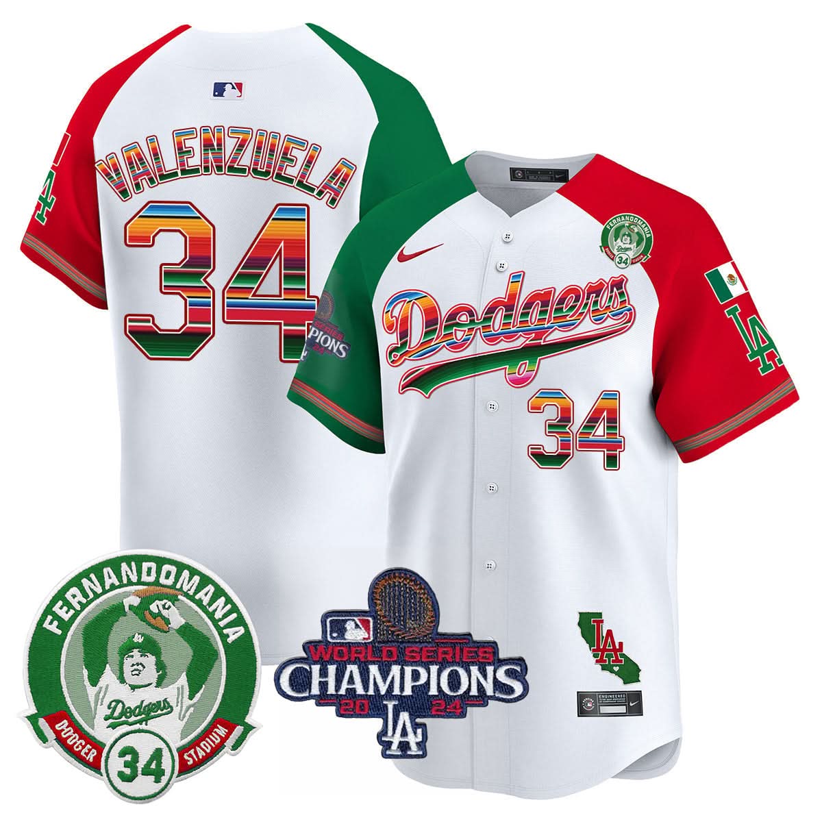LAD Mexico 2024 World Series Champions Patch Jersey - Stitched