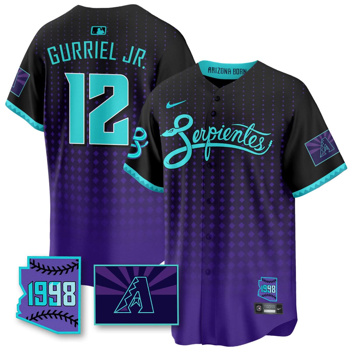 AD Purple for Second Serpientes City Connect Jersey - Stitched