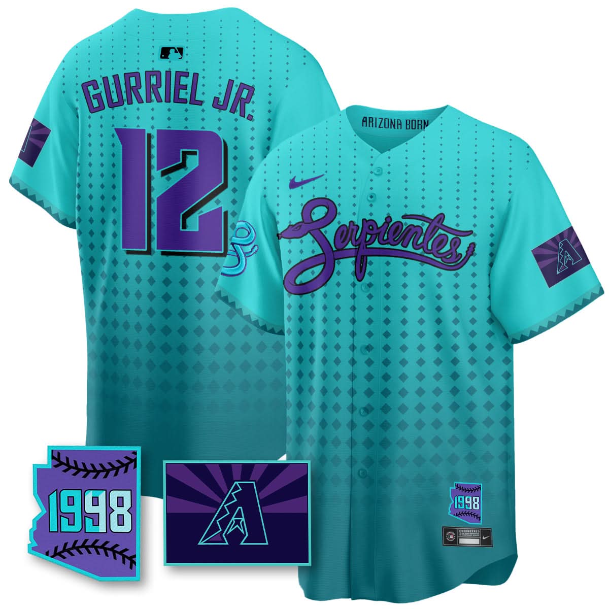 AD Purple for Second Serpientes City Connect Jersey - Stitched