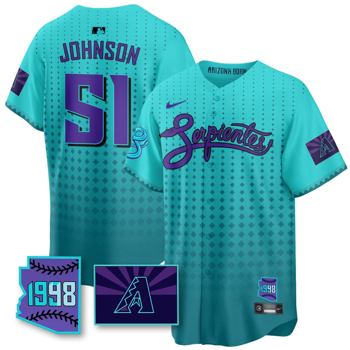 AD Purple for Second Serpientes City Connect Jersey - Stitched
