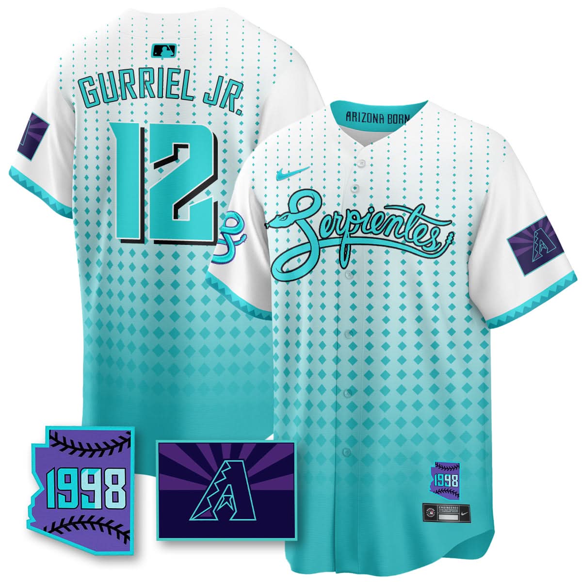 AD Purple for Second Serpientes City Connect Jersey - Stitched