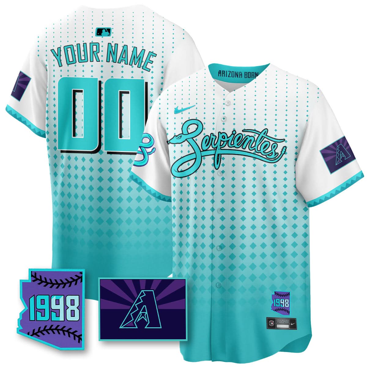 AD Purple for Second “Serpientes” City Connect Custom Jersey - Stitched