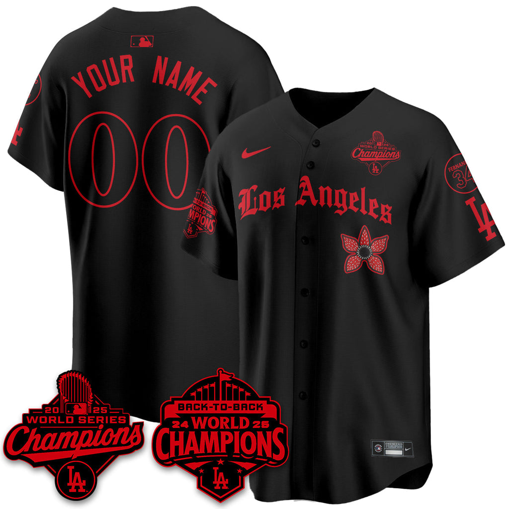 LAD 2025 World Series Champions x Stranger Things Vapor Premier Jersey - Stitched