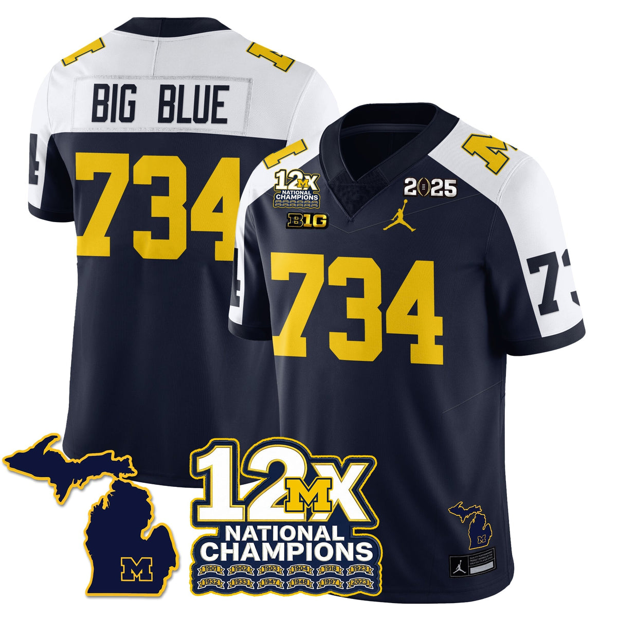 MICH 12x-Time National Champions Vapor Limited Football Jersey