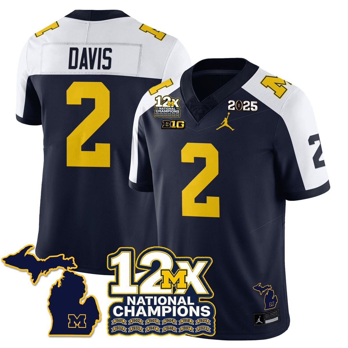 MICH 12x-Time National Champions Vapor Limited Football Jersey