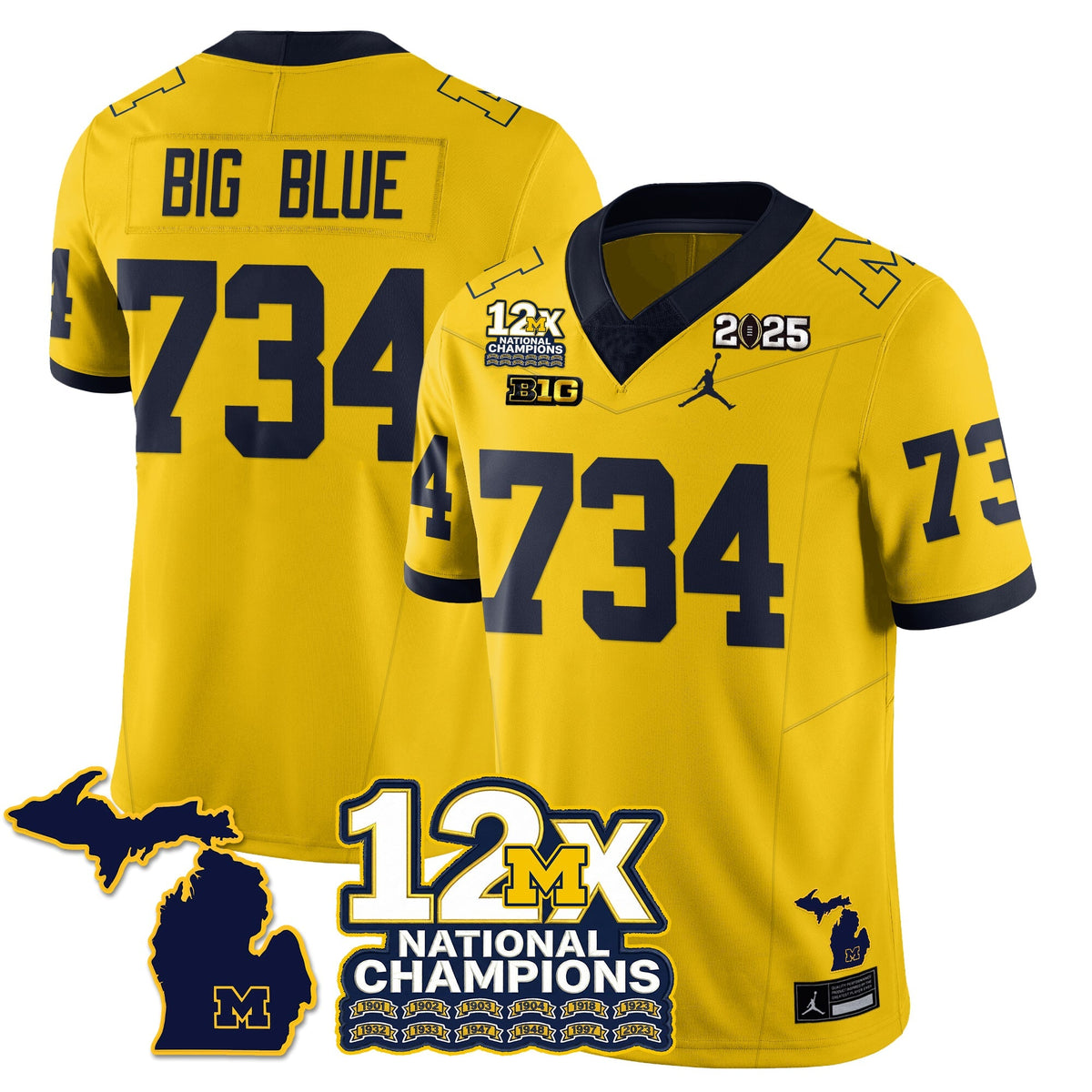 MICH 12x-Time National Champions Vapor Limited Football Jersey
