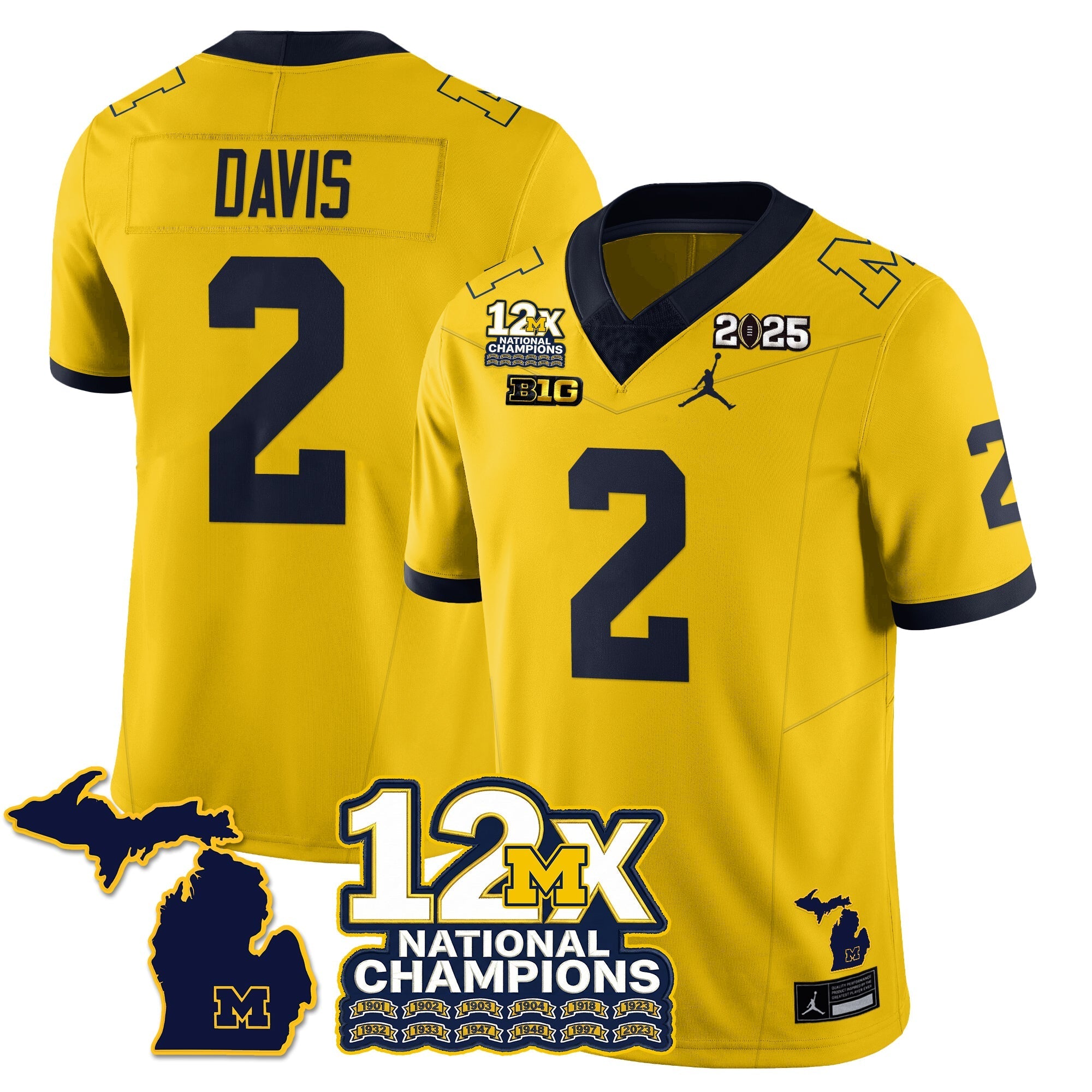 MICH 12x-Time National Champions Vapor Limited Football Jersey