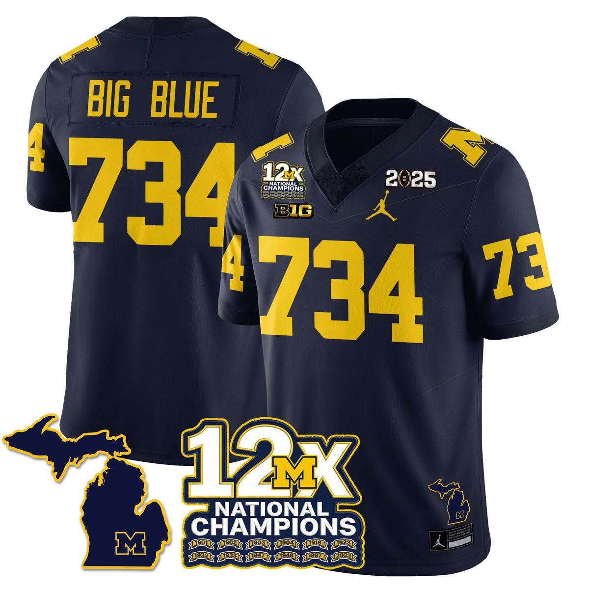 MICH 12x-Time National Champions Vapor Limited Football Jersey