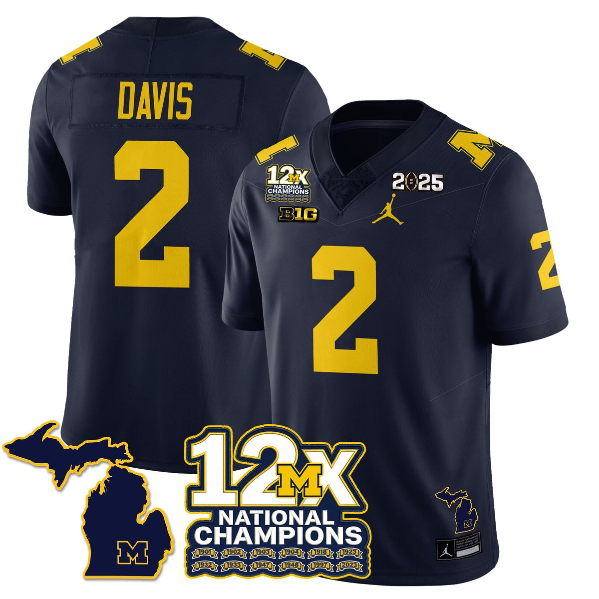 MICH 12x-Time National Champions Vapor Limited Football Jersey
