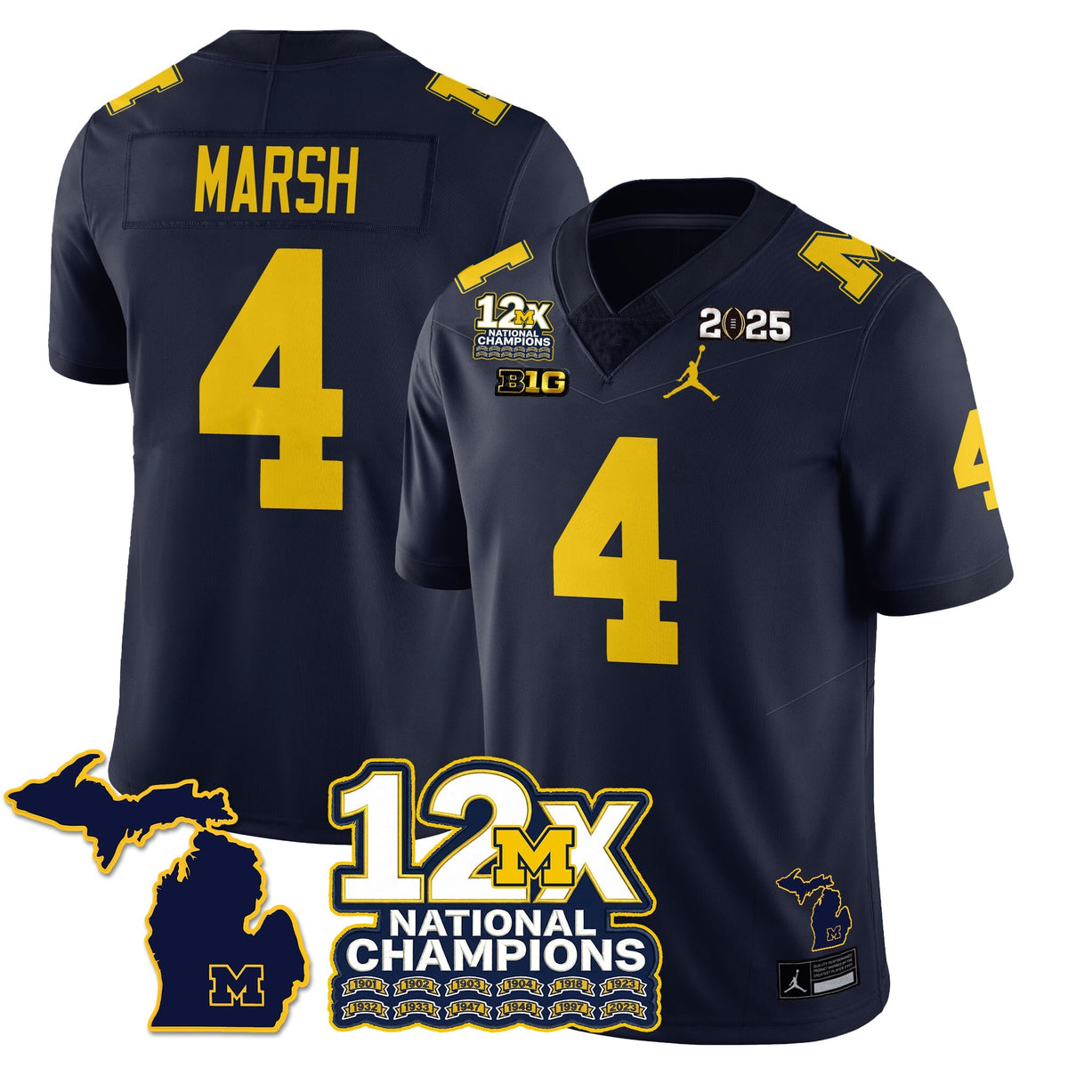 MICH 12x-Time National Champions Vapor Limited Football Jersey