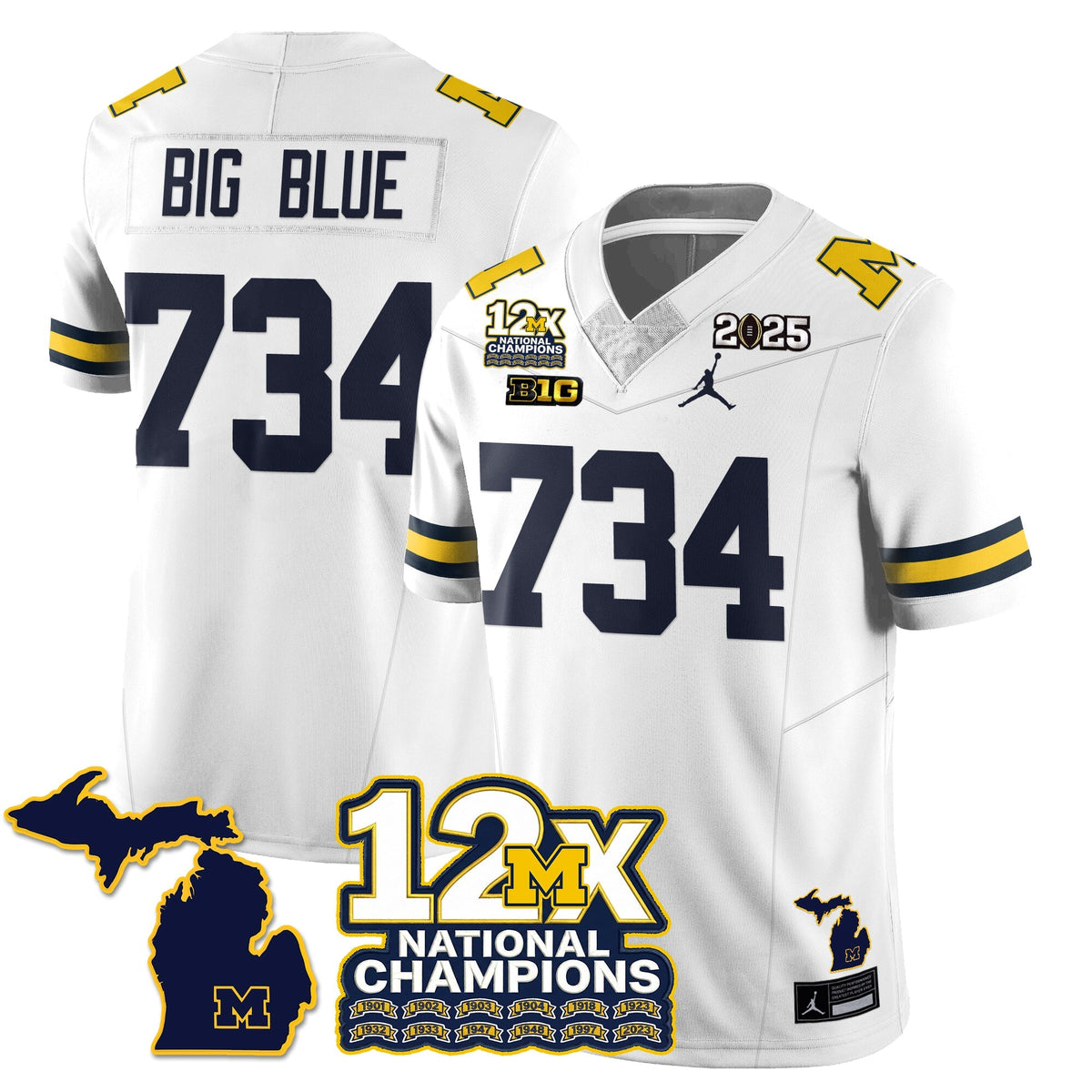 MICH 12x-Time National Champions Vapor Limited Football Jersey