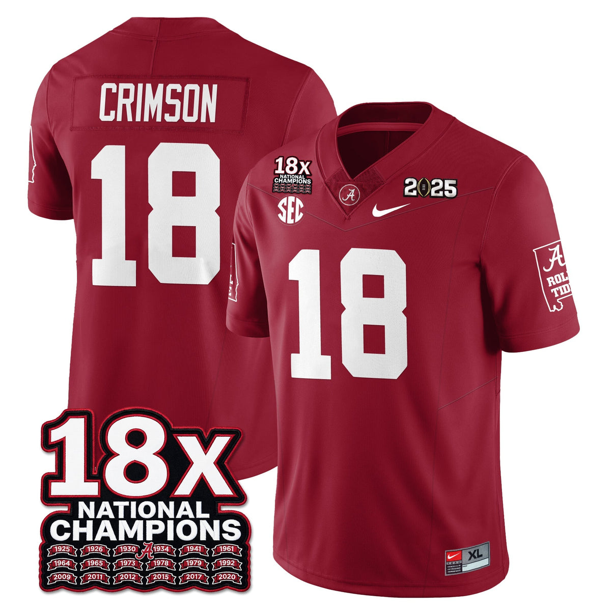 BAMA 18x-Time National Champions Vapor Limited Football Jersey