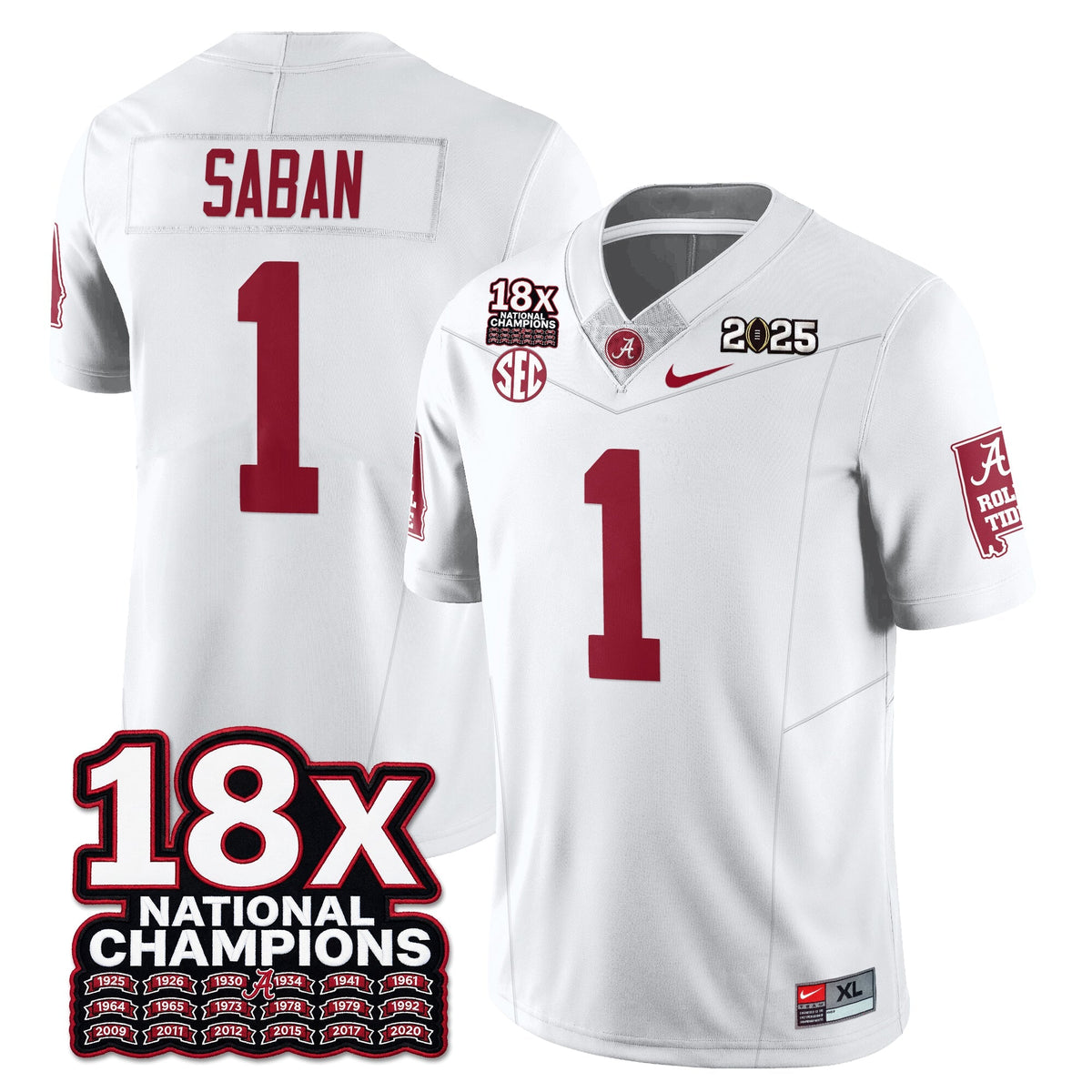 BAMA 18x-Time National Champions Vapor Limited Football Jersey