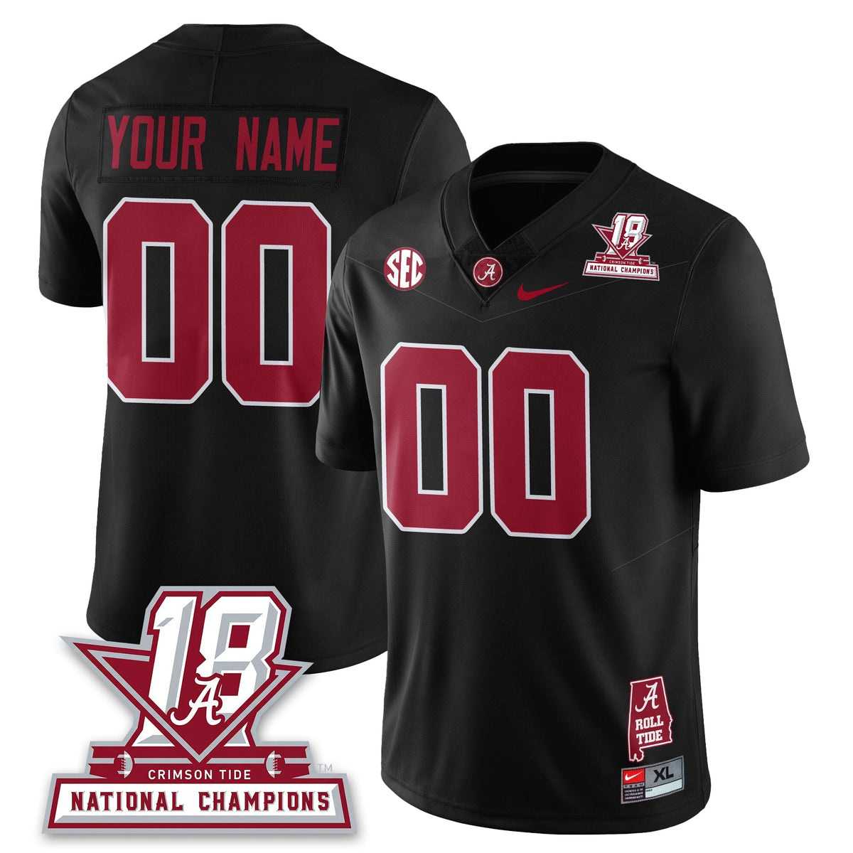 Custom BAMA 18x-Time National Champions Vapor Limited Jersey