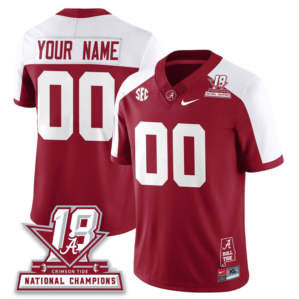 Custom BAMA 18x-Time National Champions Vapor Limited Jersey