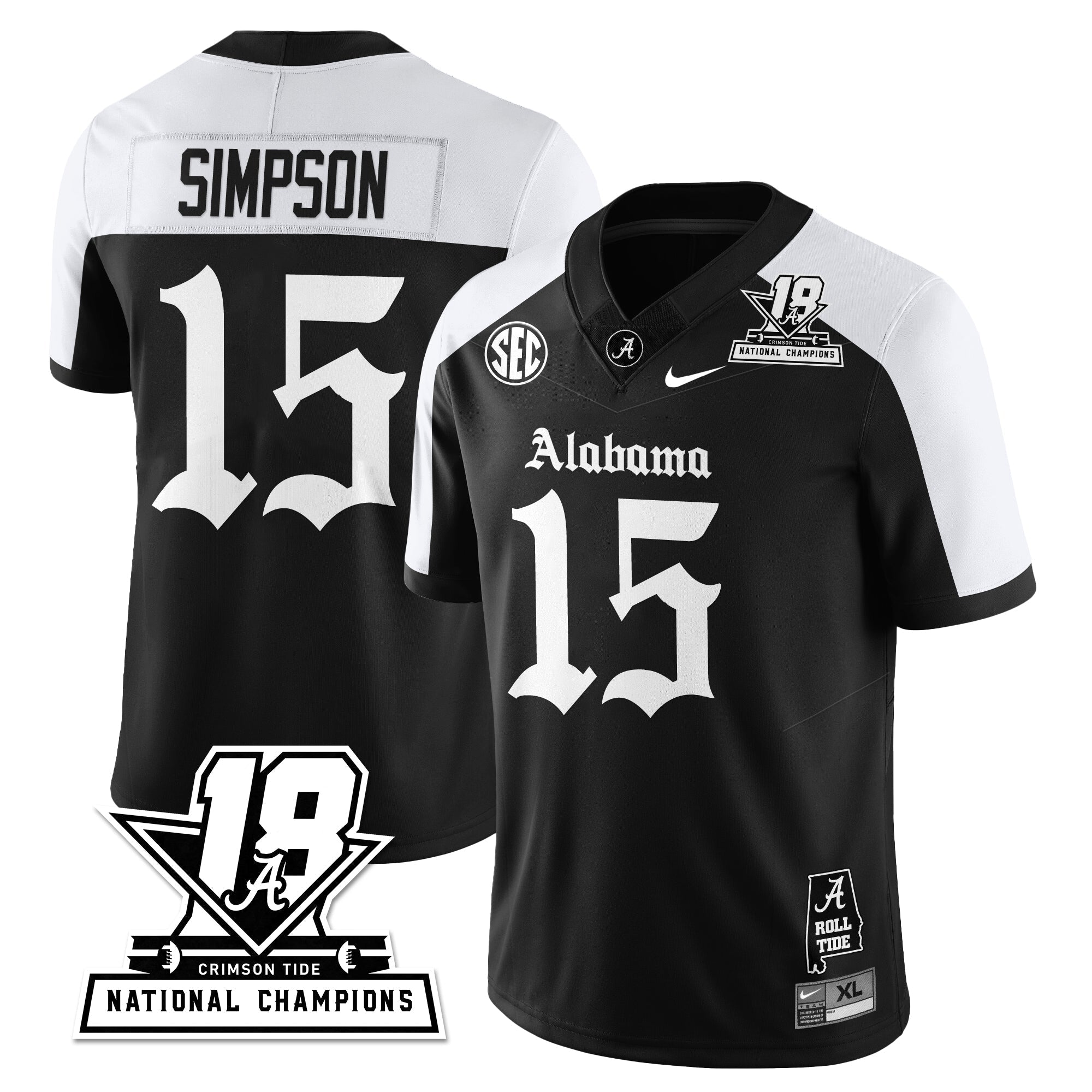 BAMA 18x-Time National Champions Gothic Vapor Limited Jersey
