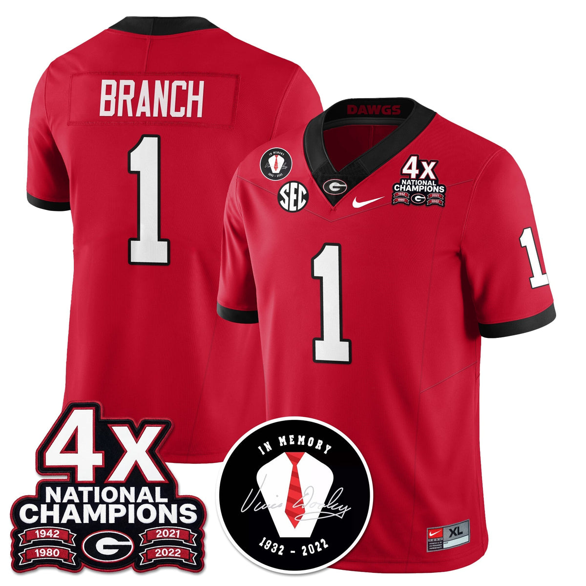 UGA 4x-Time National Champions Vapor Limited Jersey