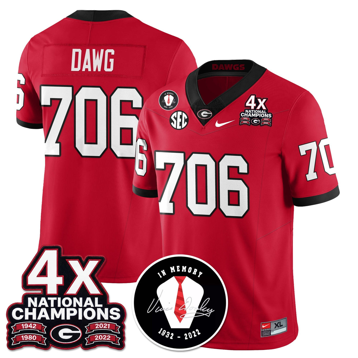 UGA 4x-Time National Champions Vapor Limited Jersey