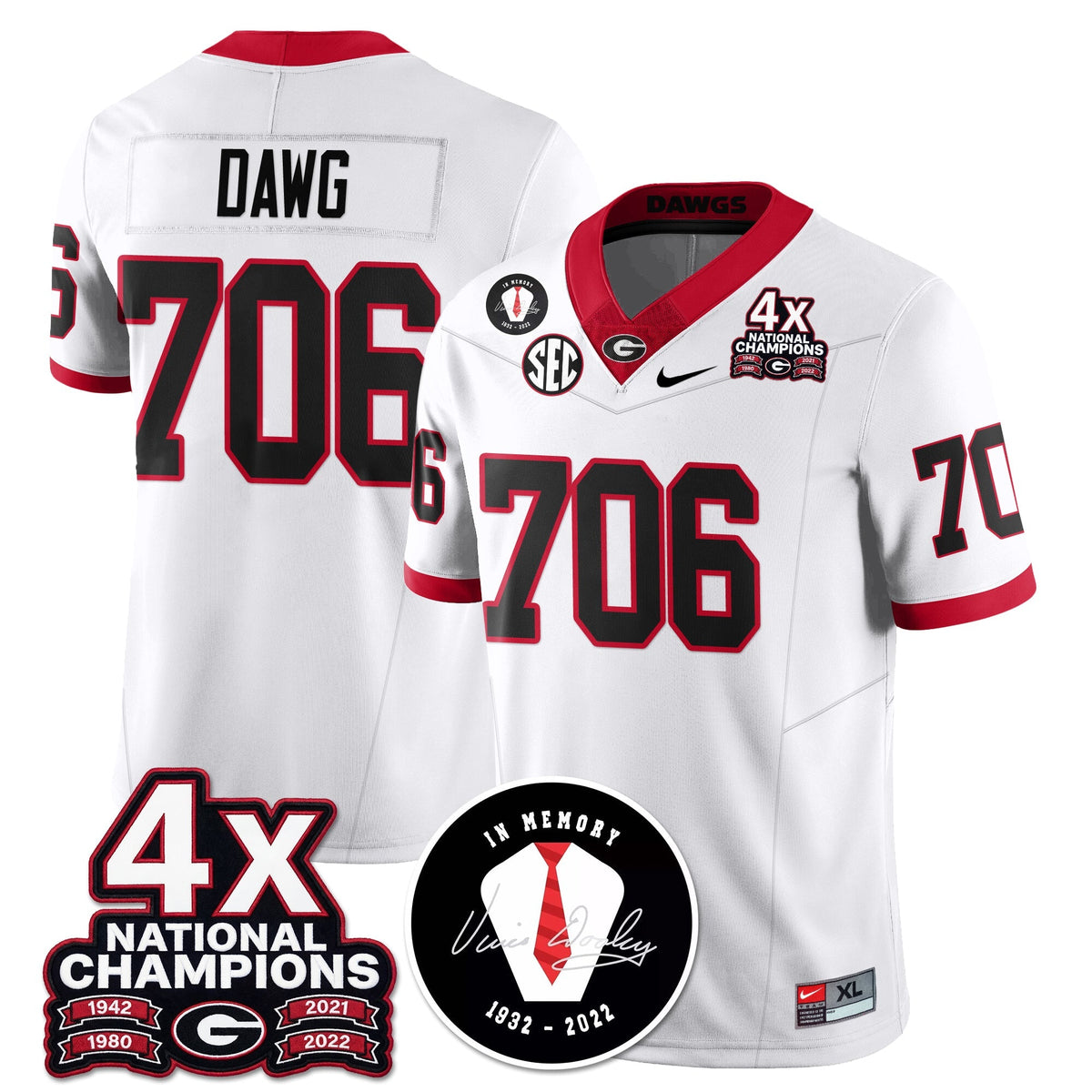 UGA 4x-Time National Champions Vapor Limited Jersey