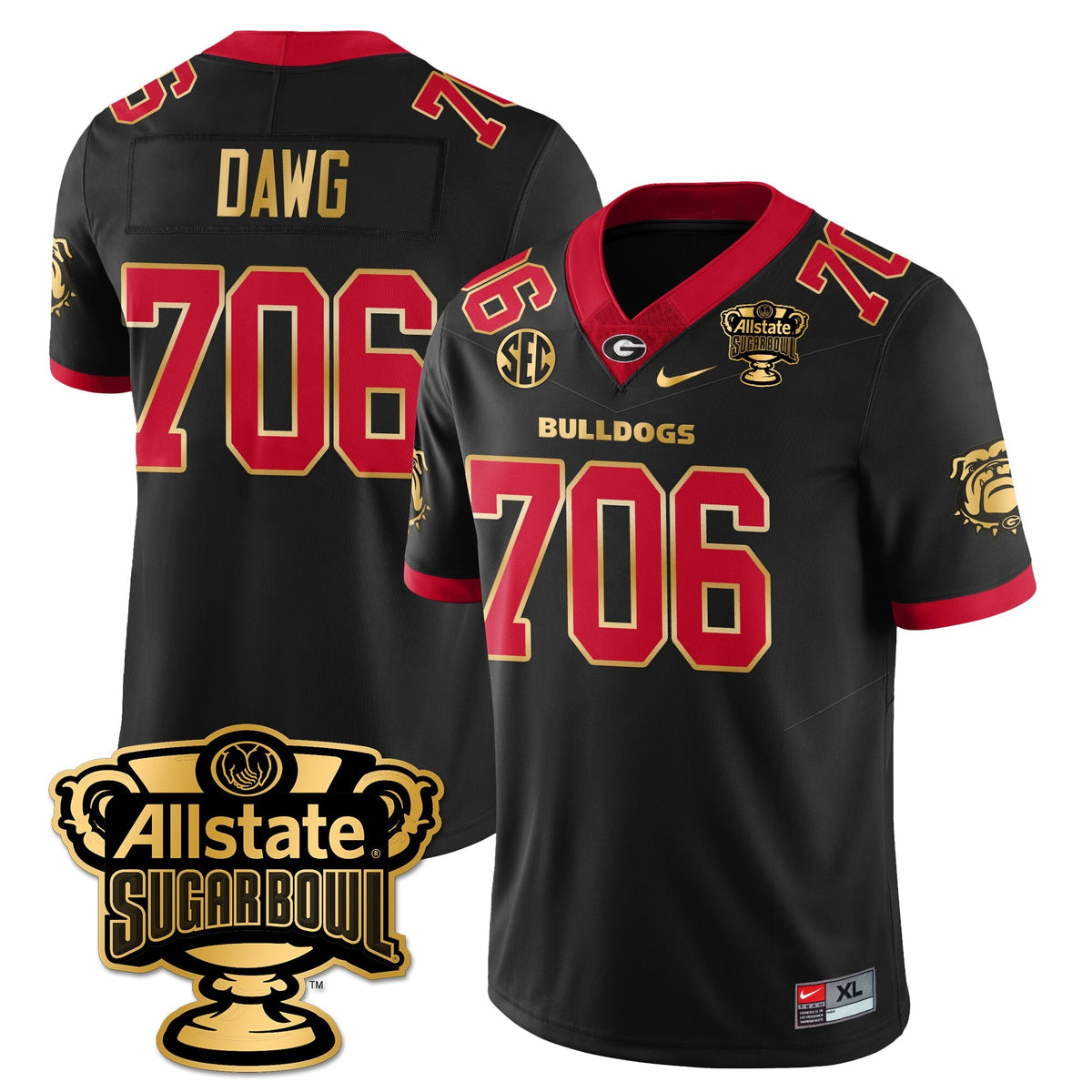 UGA Vapor Limited Football Jersey - Sugar Bowl