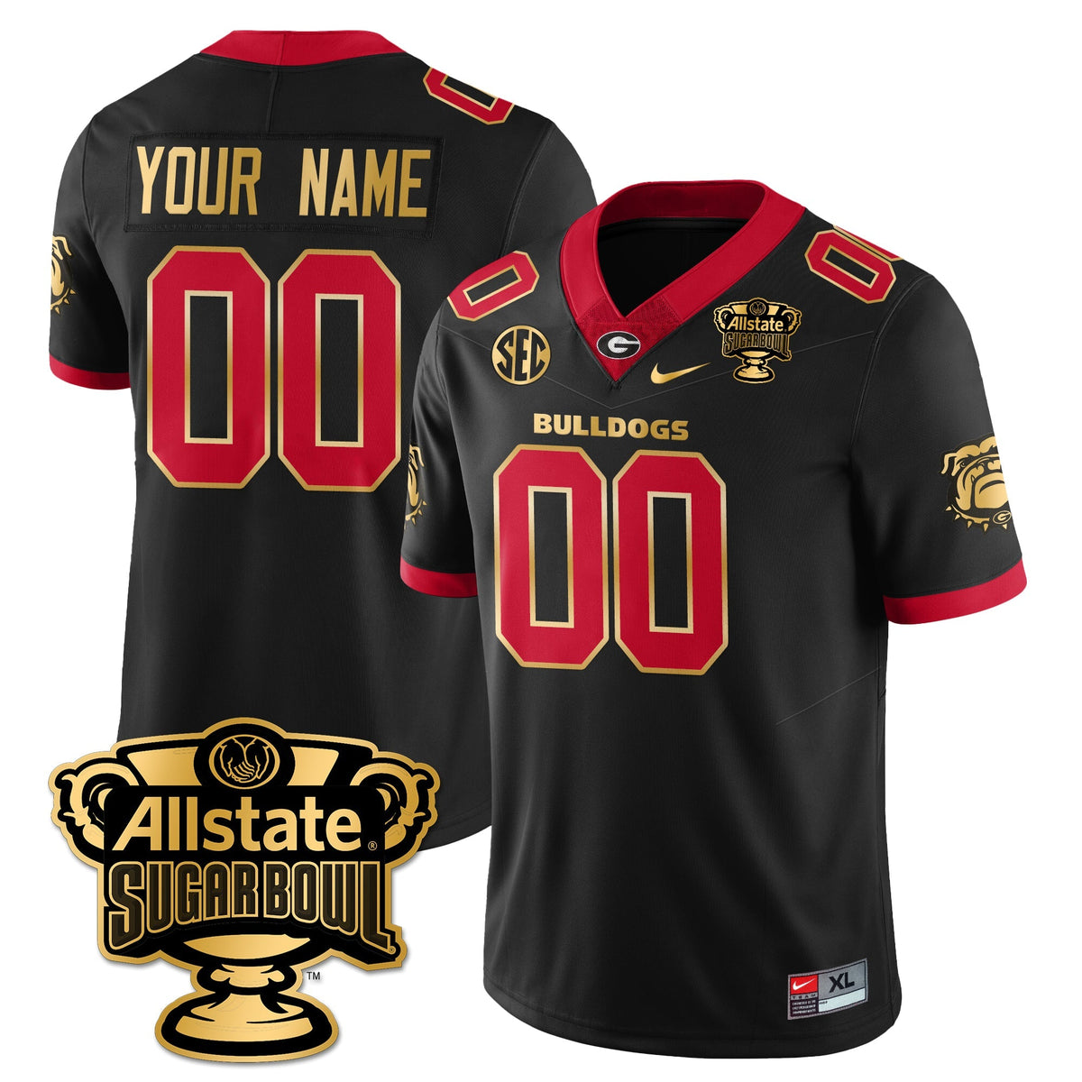 Custom UGA Vapor Limited Football Jersey - Sugar Bowl
