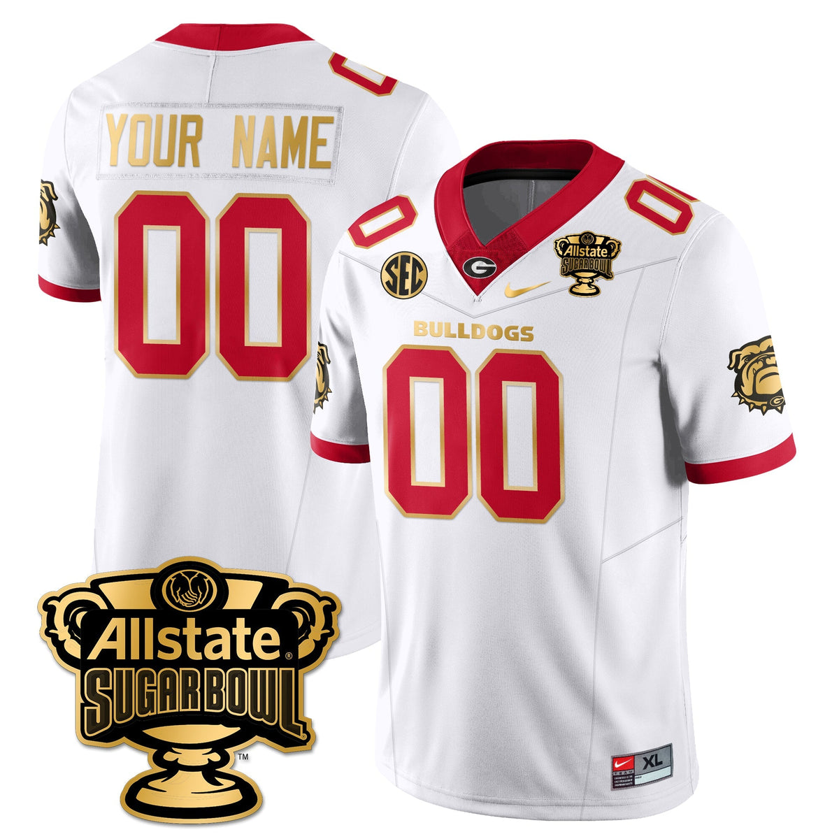 Custom UGA Vapor Limited Football Jersey - Sugar Bowl