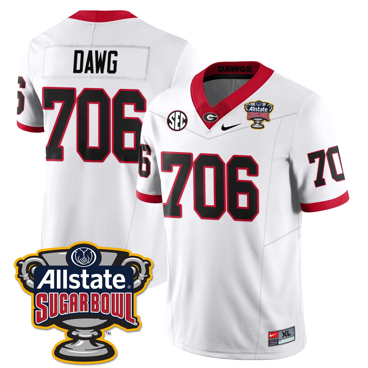 UGA Vapor Limited Football Jersey - Sugar Bowl