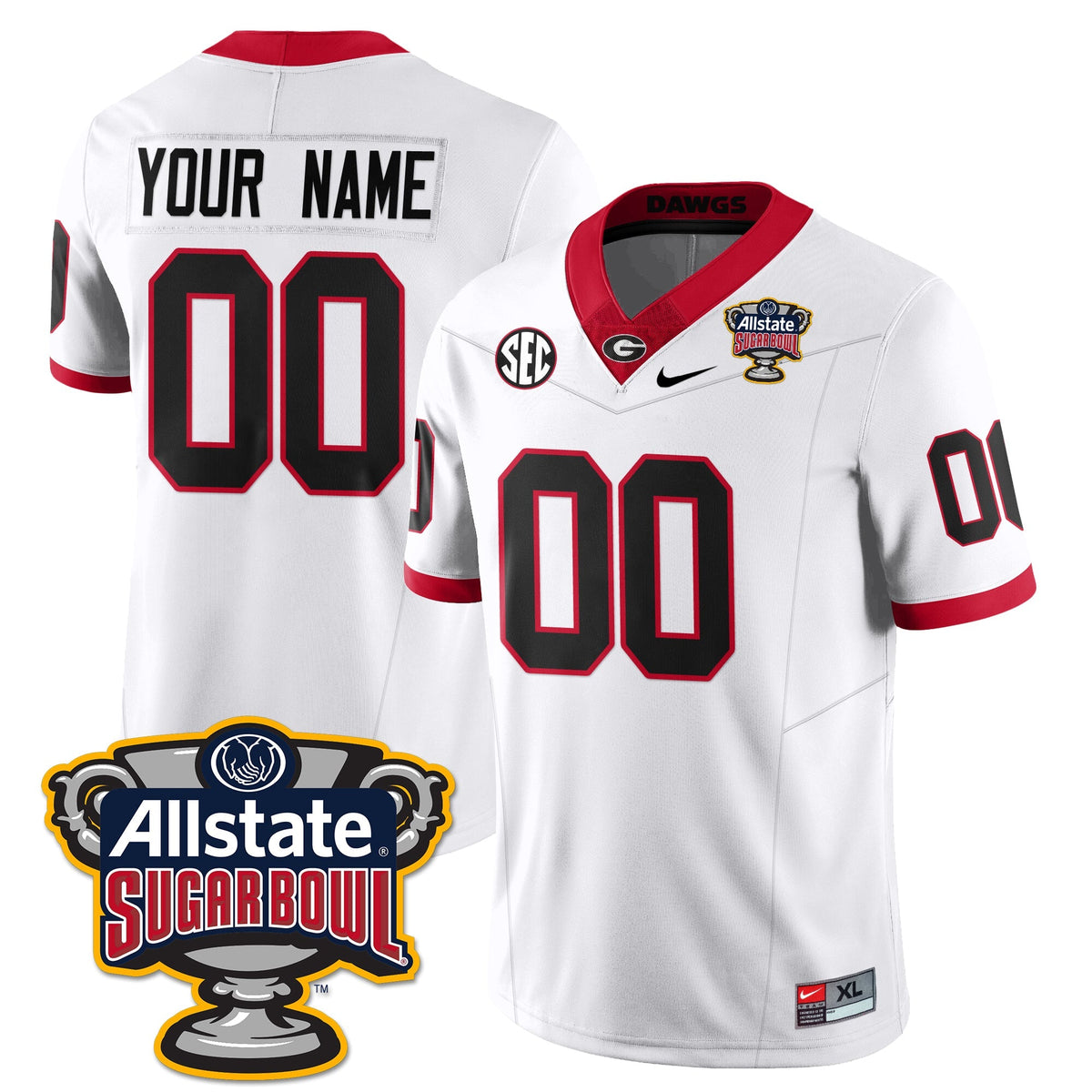 Custom UGA Vapor Limited Football Jersey - Sugar Bowl