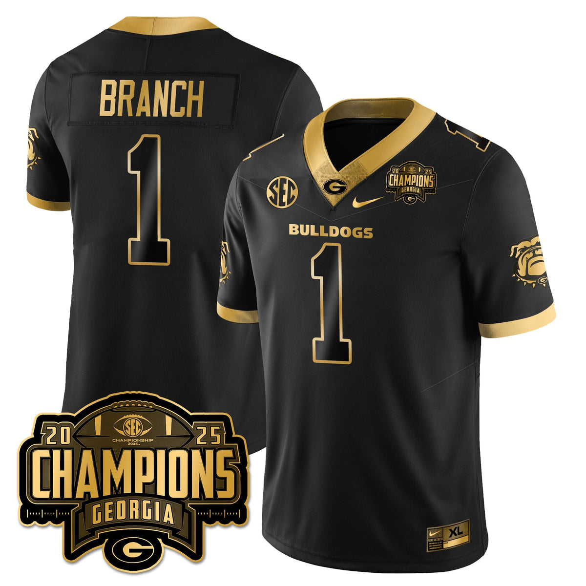 UGA Vapor Limited Gold Jersey - SEC Football Champions
