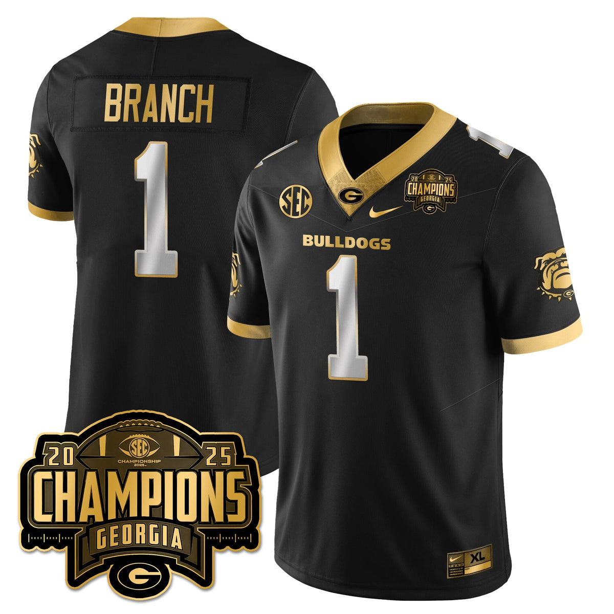 UGA Vapor Limited Gold Jersey - SEC Football Champions