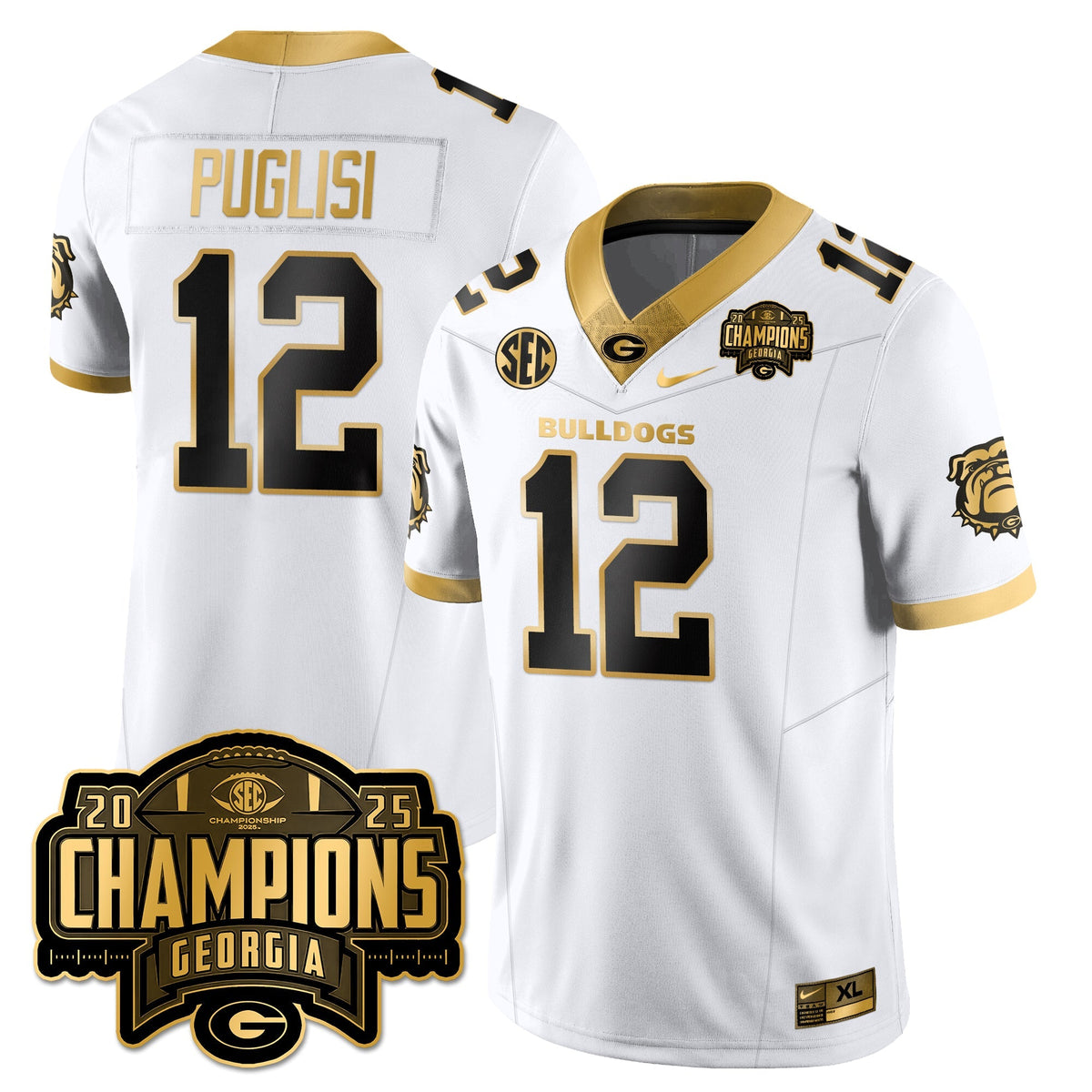 UGA Vapor Limited Gold Jersey - SEC Football Champions