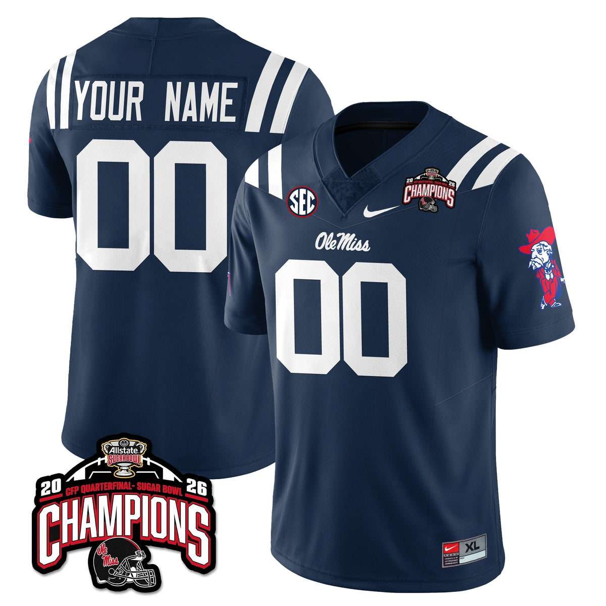 Custom OMB Football Vapor Limited Jersey - Allstate Sugar Bowl Champions