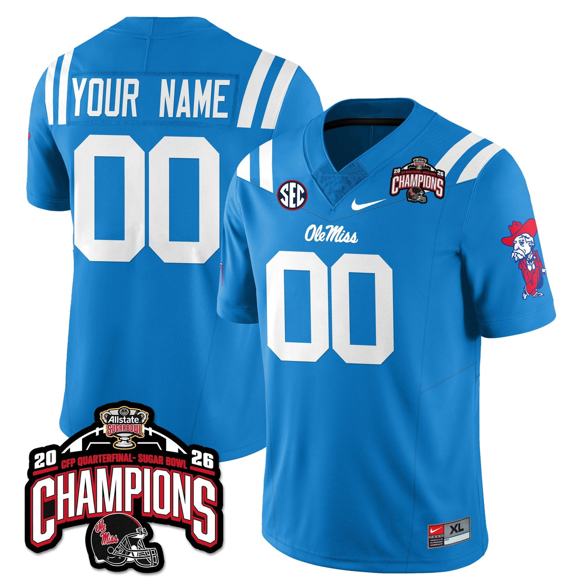 Custom OMB Football Vapor Limited Jersey - Allstate Sugar Bowl Champions