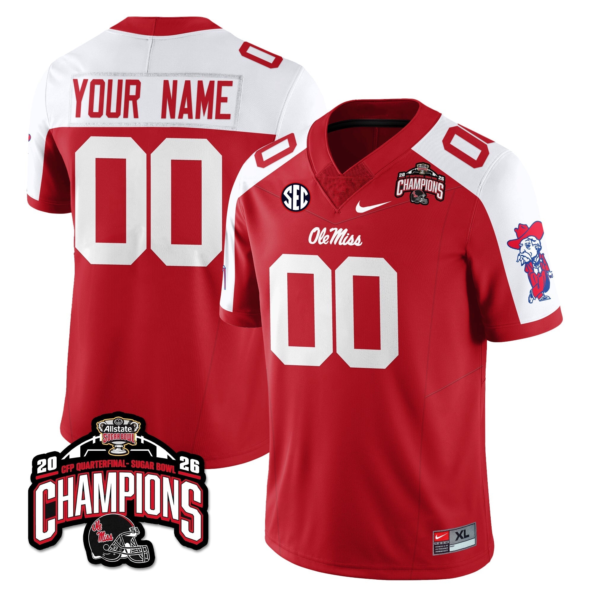 Custom OMB Football Vapor Limited Jersey - Allstate Sugar Bowl Champions